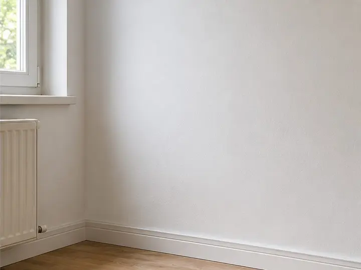 Mur sain et repeint après traitement des remontées capillaires